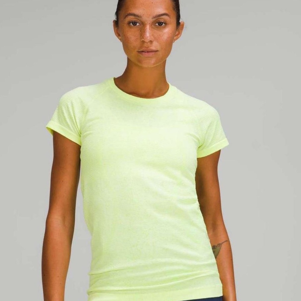 lululemon athletica Neon Yellow Short Sleeve Tee